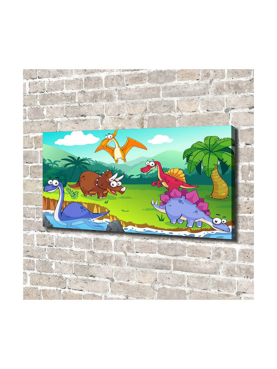 Dekorative Kinder Wandkunst Leinwand Kein Rahmen Für Jeden Raum Dinosaurier 140x70 cm