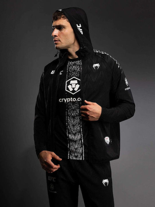 Men's Cardigan with Hood Black/white