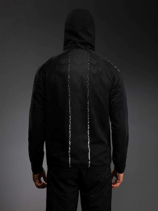 Men's Cardigan with Hood Black/white