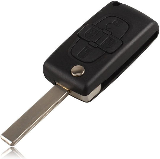 Carcasa Chei Auto Pliabilă Cu 4 Butoane Peugeot 1007 Compatibil Model Bre2247