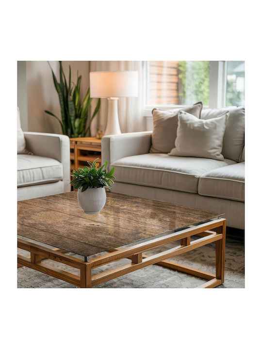 Tulup Möbeloberflächen Tischoberfläche Glas Design aus Holzplatten Natürlicher Stil 60×60 cm