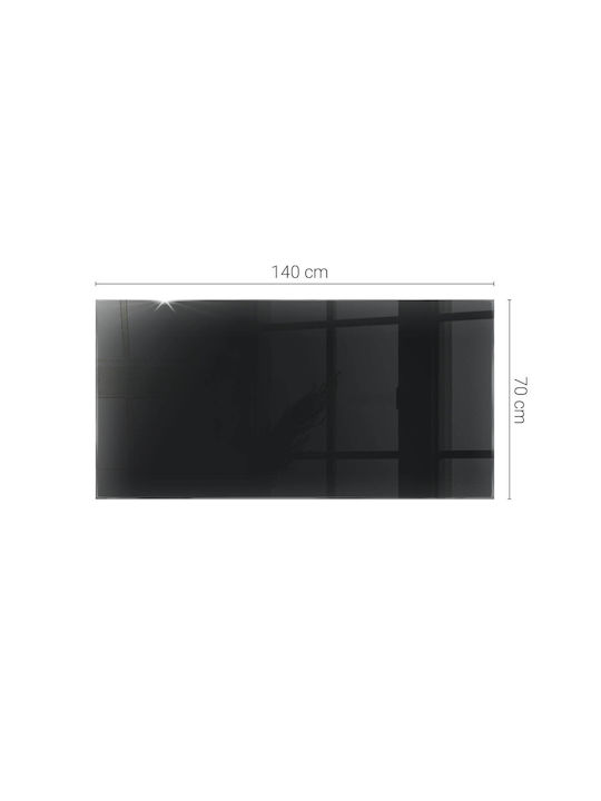 Rechteckige Glas Tischoberfläche gehärtetes Glas Schwarz ohne Muster 140×70 cm