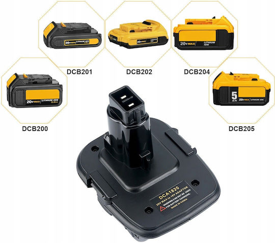 Dewalt Dc9096 Adapter Dewalt Battery Dca1820 Black