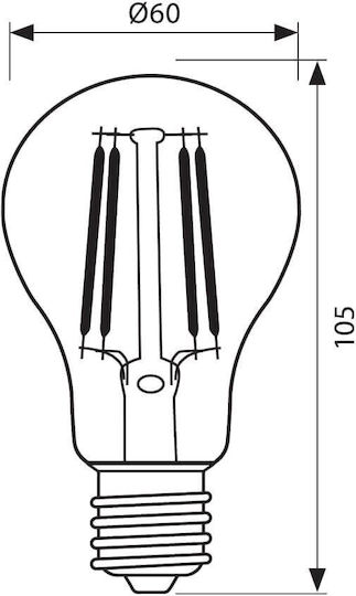 Vivalux LED Bulb 8W for Socket E27 and Shape A60 Natural White 806lm