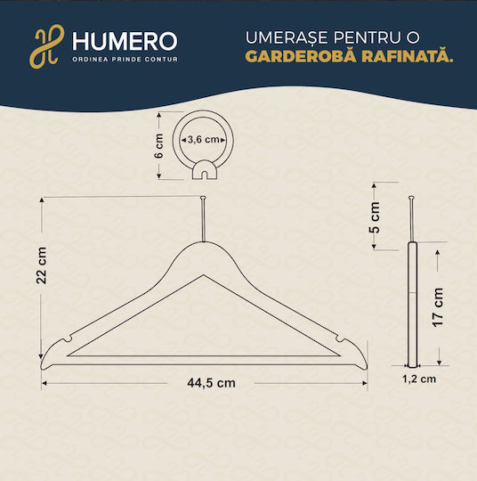 Set 40 Cârlige Anti-Furt Pentru Haine Din Lemn De Arțar Humero