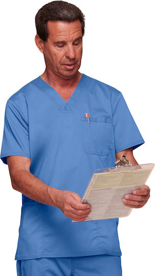 Cherokee WWE670 Men's Medical Blouse Light Blue WWE670 CIE
