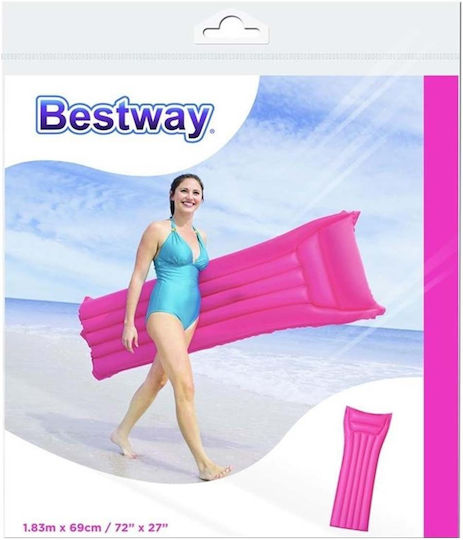 Bestway Inflatable Beach Mat 183x69cm Comfortable Pillow Pink