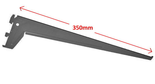 Element-System Braț pentru rafturi Dexion Negru cu 2 Agățători Lungime 35cm