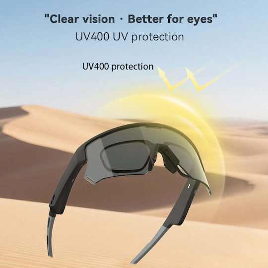 BlackView Cycling Glasses with Black Frame & Dark Lenses
