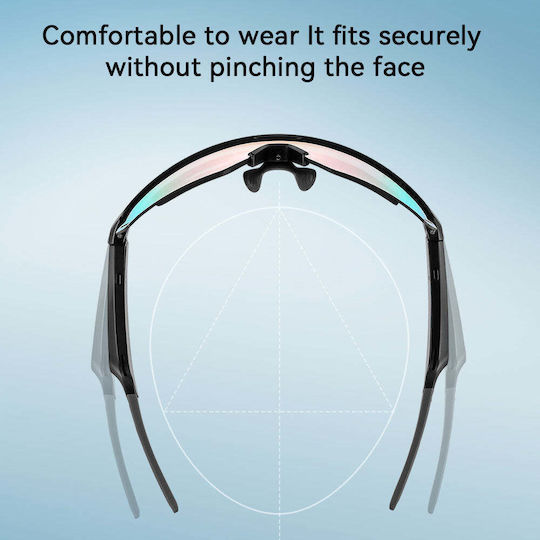 BlackView Cycling Glasses with Black Frame & Dark Lenses