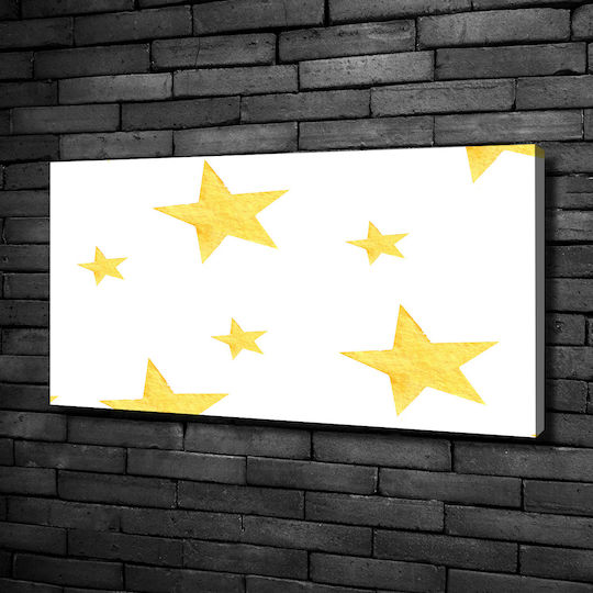 Canvas Wall Art House Office Yellow Stars 100x50 Cm