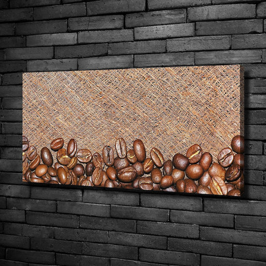 Tablou Decorativ Pânză Casă Birou Boabe Cafea 100x50 Cm