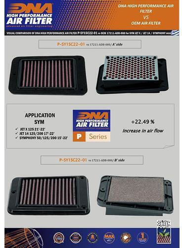 DNA Filters Φίλτρο Αέρα Μοτοσυκλέτας P-sy1sc22-01 Daytona Cargo Sym Symphony 125