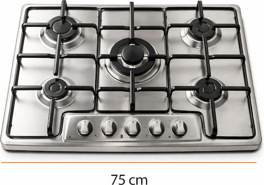Bakaji Εστία Φυσικού Αερίου Αυτόνομη Inox 75x52εκ.