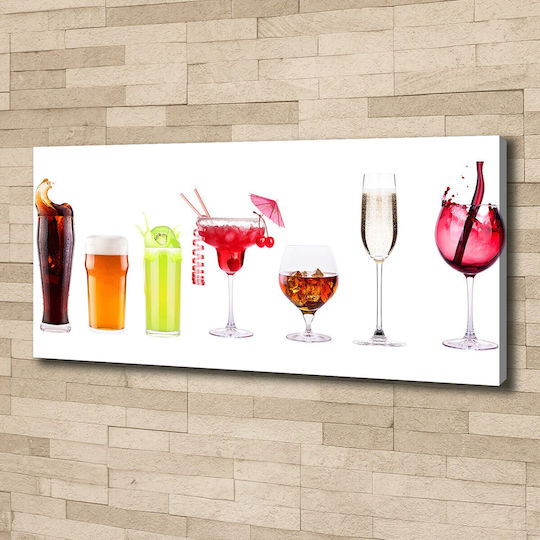 Panou Pânză Interior Spațiu Utilizare Zilnică Set Băuturi 125x50 Cm