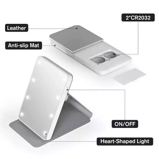 Makeup Mirror Purse Kintion with Light White