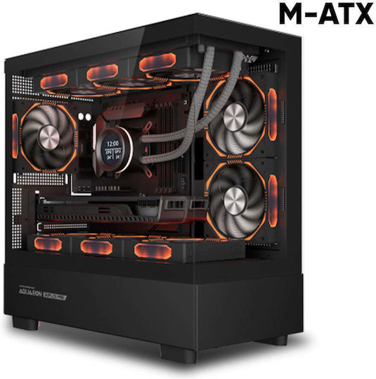 Armaggeddon Aquaron Duplex Pro Gaming Micro Tower Computer Case with Black Side Window