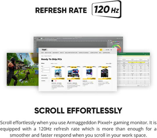 Armaggeddon PIXXEL+ PF22HD Super VA HDR Gaming Monitor 22" FHD 1920x1080 with Response Time 5ms GTG White
