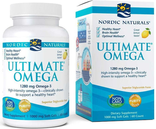 Nordic Naturals Ultimate Omega Fish Oil 1280mg 60 softgels Lemon