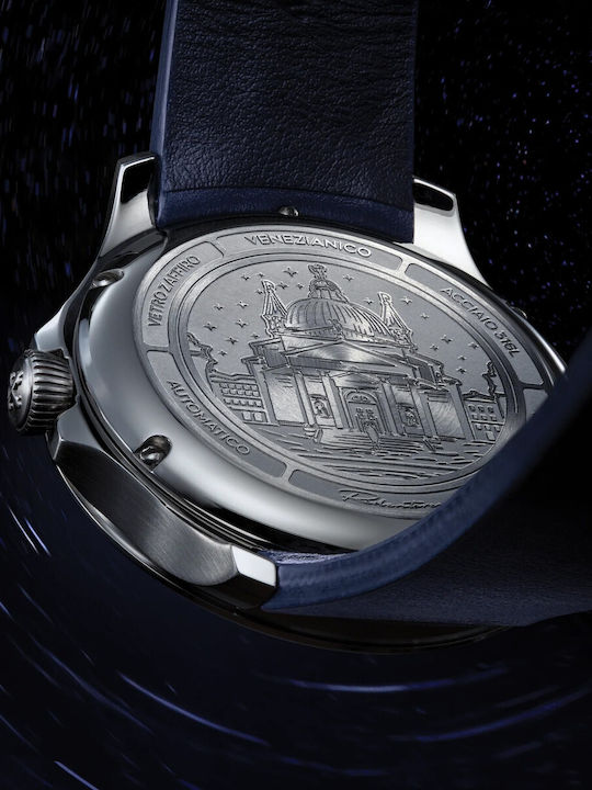 Venezianico Men's Watch Automatic with Blue Leather Strap