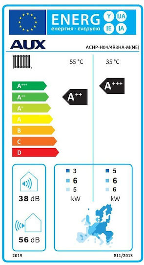 AUX Pompa de căldură 4kW Cu o singură fază 65°C Monoblock
