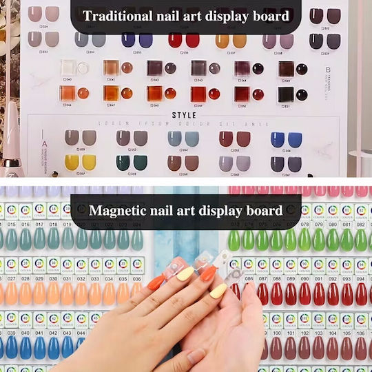 Magnetic Color Chart Book for 120 Nail Polish Slots & Magnetic Gel Clear Almond Tips