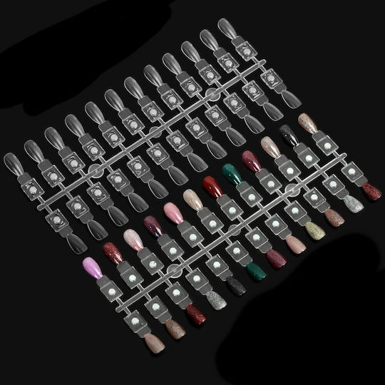 Magnetic Color Chart Book for 120 Nail Polish Slots & Magnetic Gel Clear Almond Tips