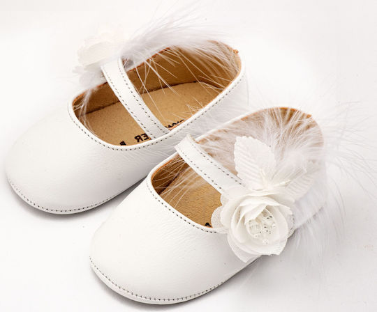 Babywalker White Baptism Leather Soft Sole Pumps