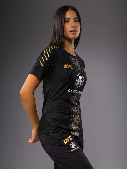 Venum Γυναικεία Κοντομάνικη Μπλούζα VNMUFC-00485-126 για MMA Μαύρη