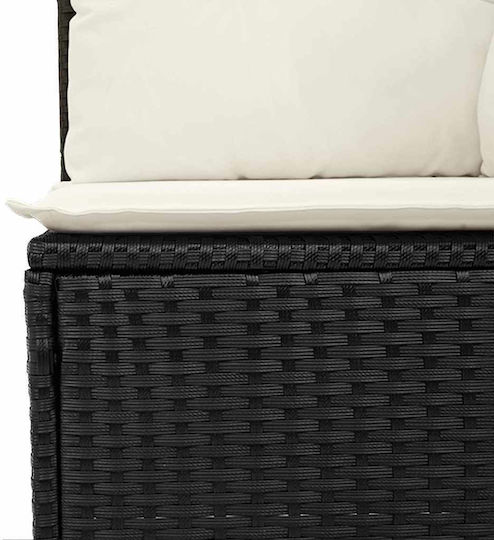 Garten- und Outdoor-Möbelsets Wohnzimmer Typsatz 17 Stück Schwarz und Creme mit Kissen