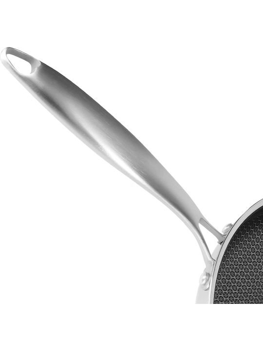 Cheffinger Tigaie 28cm Acoperire Tip Fagure Mâner Lung Argintie