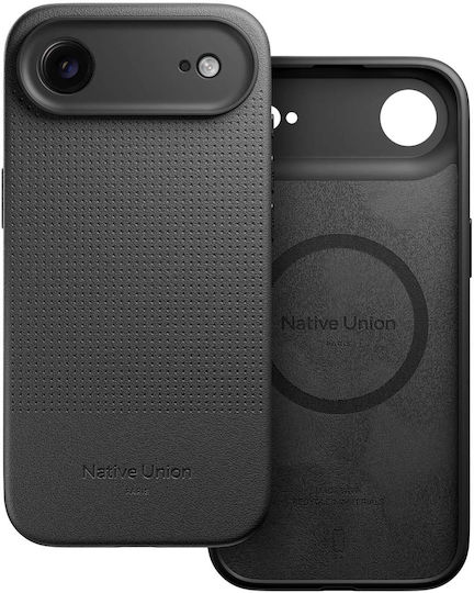 Native Union С пълно покритие (360°) Силикон / Кожа Черен (iPhone Air)