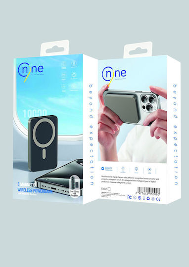 Nine E61b 15w Wireless Magsafe Power Bank 20w Type-c Είσοδο Έξοδο 10000mah Μαύρο