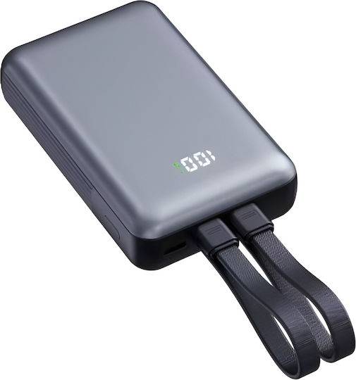 Nine Duo 35w Γρήγορη Φόρτιση Power Bank Καλώδια Type-c Lightning 10000mah Μαύρο