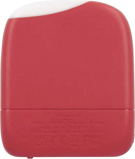 Xoopar Ice-P ECO Power Bank 5000mAh με Θύρα USB-C Κόκκινο