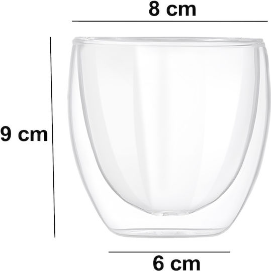 Cheffinger Set 2 Gläser 250ml Doppelwand Borosilikatglas Getränke Siena