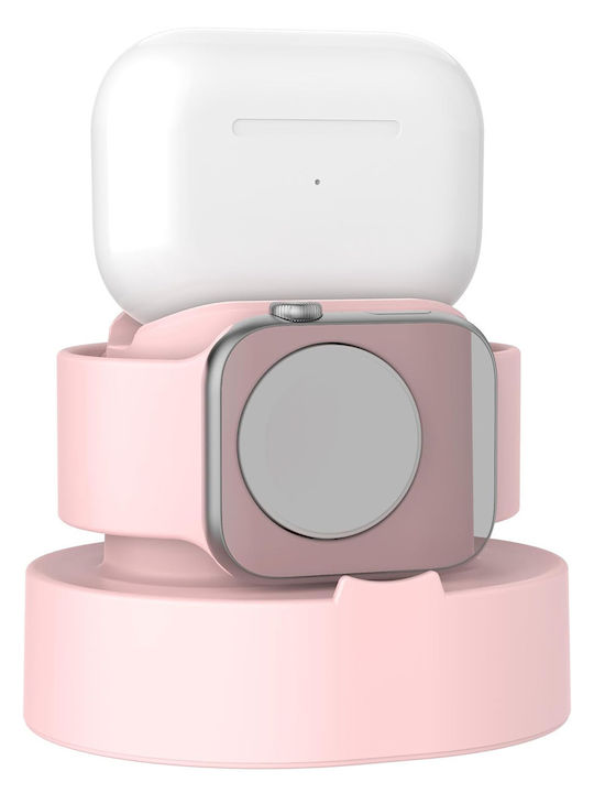 Eko Charging Cradle 2-in-1 Apple Watch Airpods Smartphone Pink