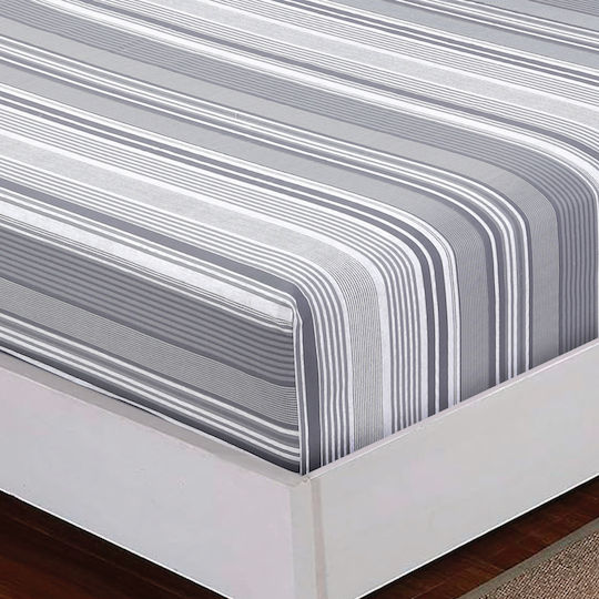Casa Colori Dublu 140x200+30cm cu Elastic Harmony Gri