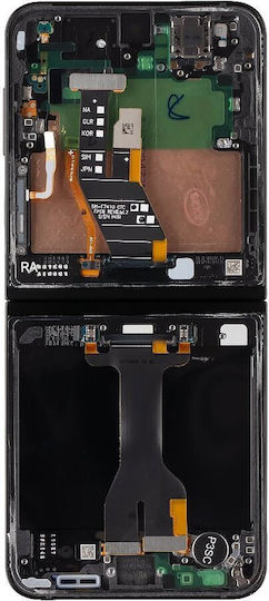 LCD Дисплей + Тъч Юнит + Преден Капак Samsung F761 Galaxy Z Flip 7 FE 5G Черен Service Pack