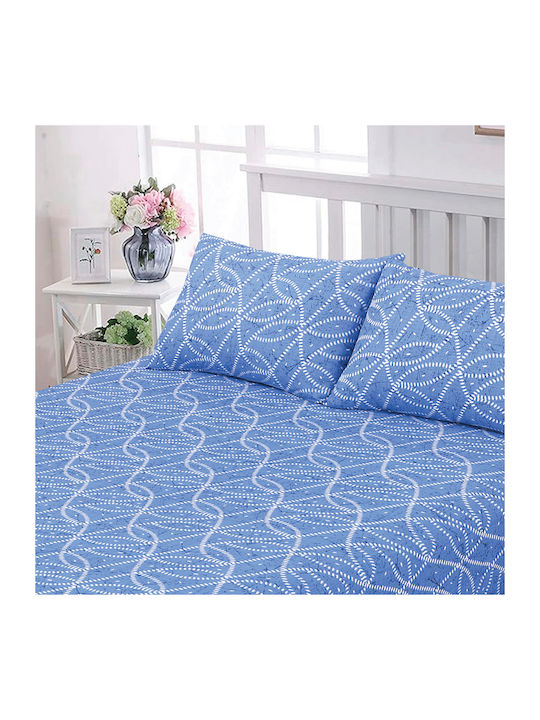 Casa Colori Чаршаф Двойна с Ластик 140x200+30см. Imperial Blue Imperial Blue