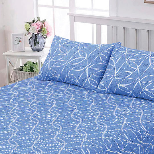 Casa Colori Sheet Double with Elastic 140x200+30cm. Imperial Blue Imperial Blue