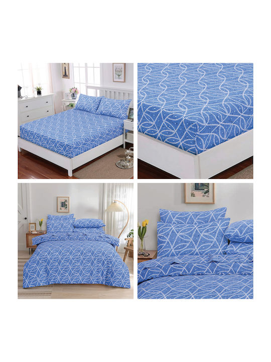 Casa Colori Чаршаф Двойна с Ластик 140x200+30см. Imperial Blue Imperial Blue