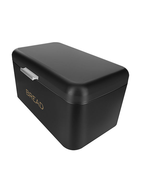 Cheffinger Bread Box Aluminum Handle 34x20x18cm Large Capacity Black