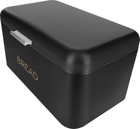 Cheffinger Bread Box Aluminum Handle 34x20x18cm Large Capacity Black