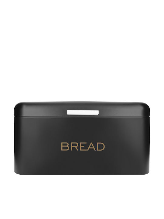 Cheffinger Bread Box Aluminum Handle 34x20x18cm Large Capacity Black