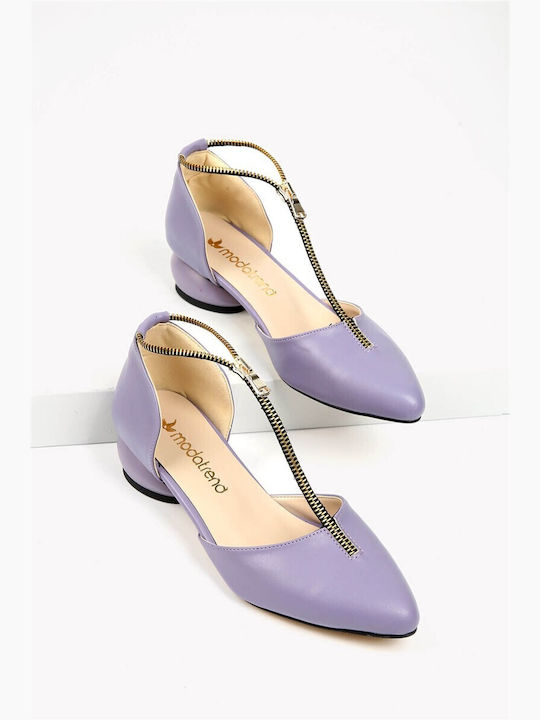 Leather Purple Heels