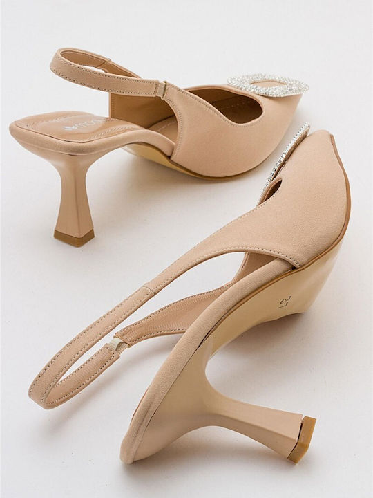 Leather Beige Heels