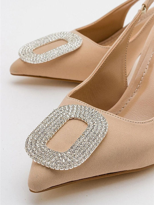 Leather Beige Heels