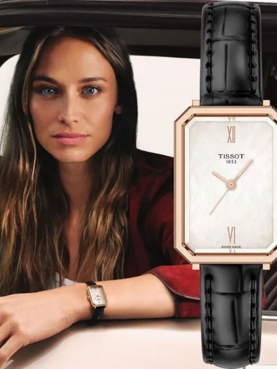 Tissot Women's Watch with Black Leather Strap