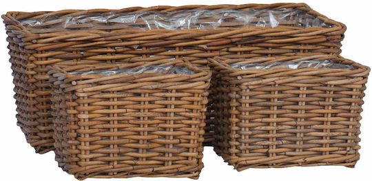vidaXL Ghiveci Rattan Maro